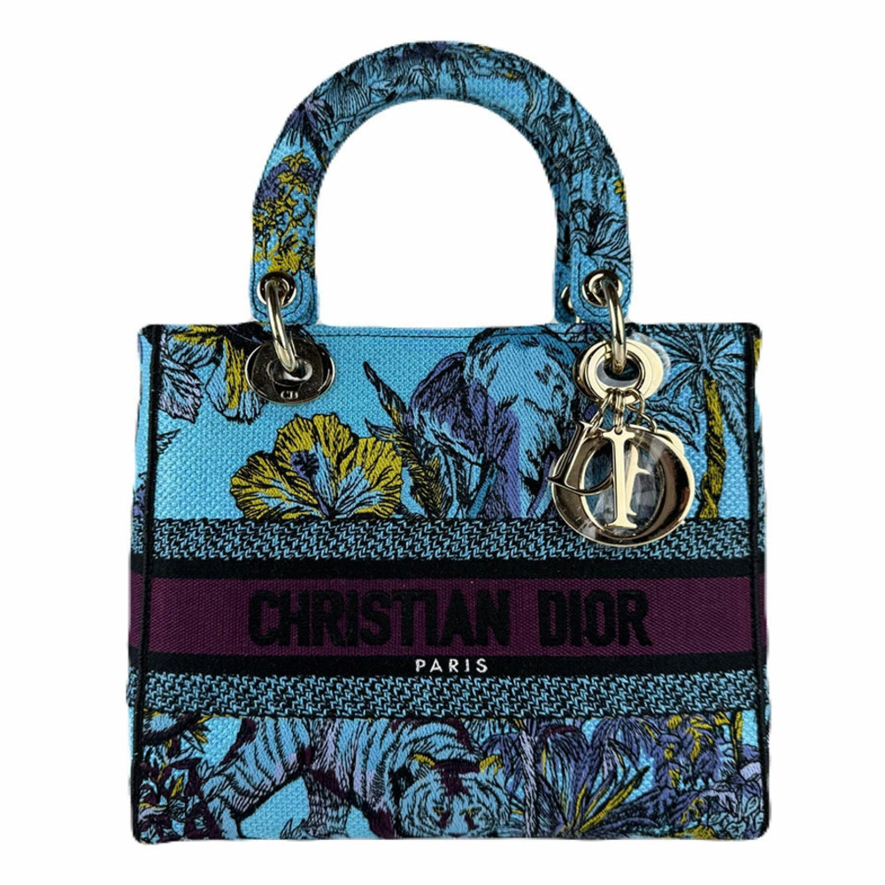 Christian Dior Lady Delight Canvas 2way Shoulder Bag Blue